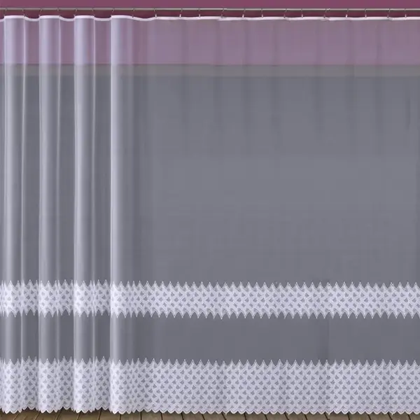 Žakarová záclona 618/D334/180 biely. Tovar na mieru