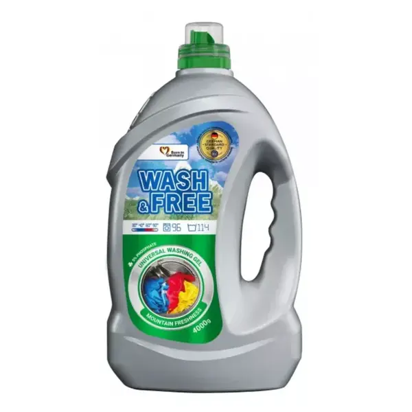 Wash&Free univerzálny prací gél Horská sviežosť 4 l / 96 praní