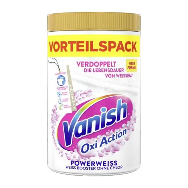 Vanish Oxi Action práškový odstraňovač skvrn na bílé prádlo 1650 g