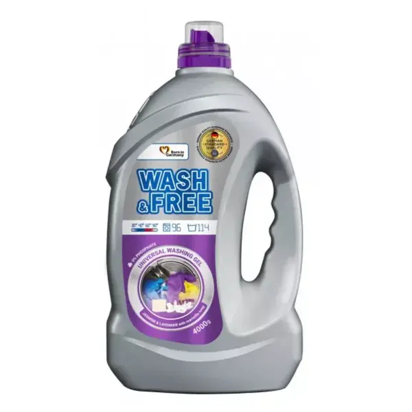 Wash&Free univerzální prací gel Jasmín a levandule s marseilským mýdlem 4 l / 96 praní