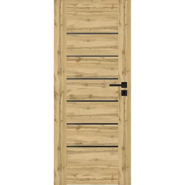 Interiérové dveře Campe 6*6 60L dub wotan 385 černá lacobel