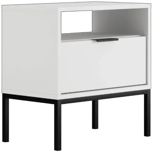 Noční stolek Austin bílá/černá