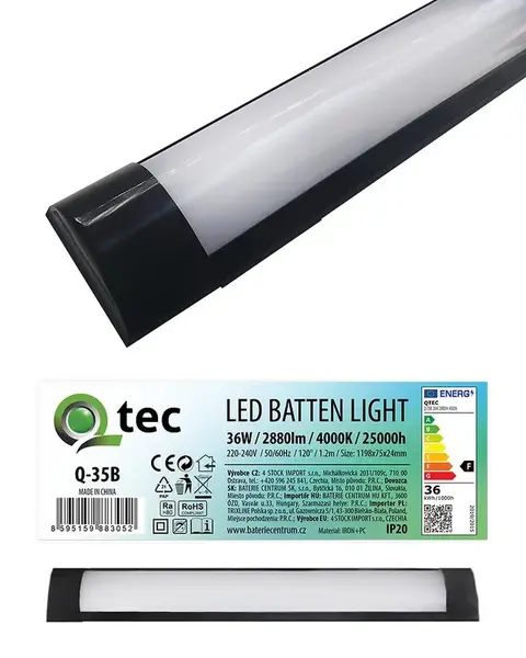 Svitidlo BATTEN LED Black 36W Q-35B