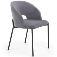 Židle K455 látka velvet/kov popelavě šedá