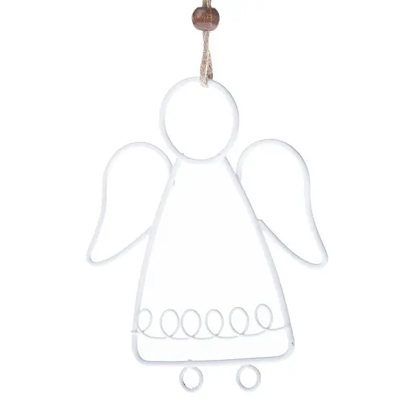 Kovový závěsný anděl 8.5x12 cm