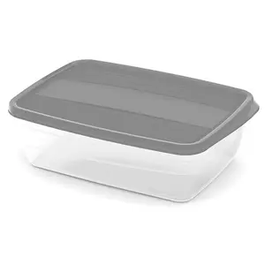 Dóza na potraviny čtvercová Vedo 1.75l čirá/šedá