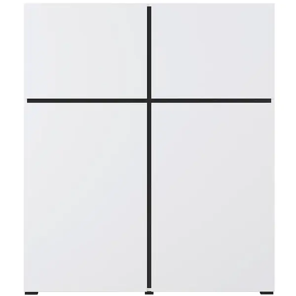 Komoda Cross vysoká 4D bílá/černá