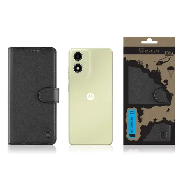Flipové pouzdro Tactical Field Notes pro Motorola Moto E14, černá