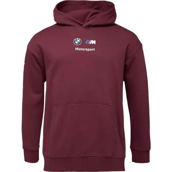 Puma BMW M MOTORSPORT ESSENTIALS+ HOODIE FLEECE Pánska mikina, vínová, veľkosť