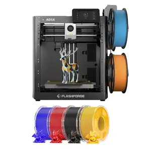 Flashforge AD5X 3D Printer + 4kg Mecpow HS Filaments (3kg PETG + 1kg PLA+) - Red BlueYellow and Black
