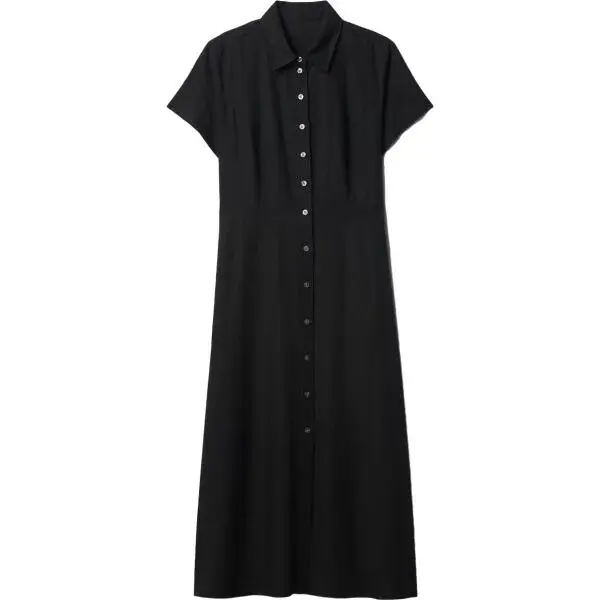GAP SS SHIRTDRESS MAXI Dámské šaty, černá, velikost