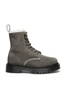 Kožené workery Dr. Martens 1460 Pascal Bex Fur Lined dámské, šedá barva, na platformě, DM41419020
