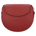 Dámska kožená crossbody kabelka Italia Locita - tmavo červená