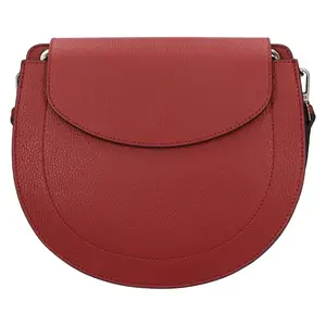 Dámska kožená crossbody kabelka Italia Locita - tmavo červená