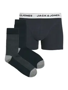 JACK & JONES Boxerky 'JACORDINARY'  námornícka modrá / sivá melírovaná