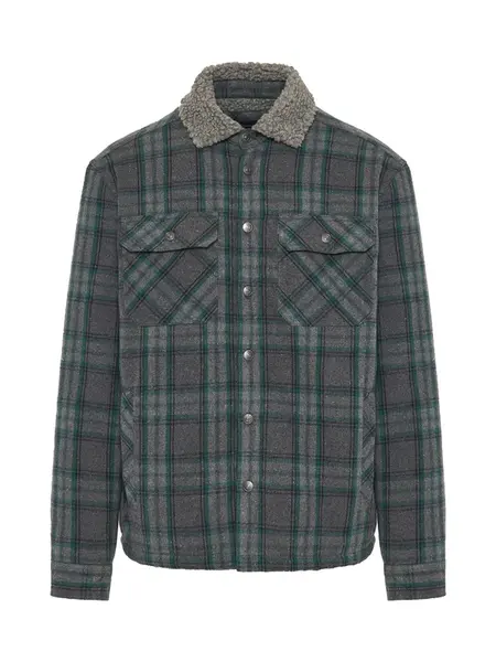 Funky Buddha Prechodná bunda  tmavosivá / zelená