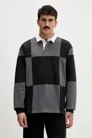 Bavlněná mikina Vans pánská, černá barva, vzorovaná, VN000P8VBLK1