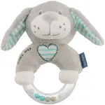 BABY MIX PES Plyšové chrastítko, šedá, velikost