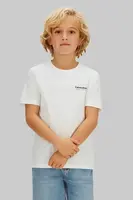 Dětské bavlněné tričko Calvin Klein Jeans bílá barva, IB0IB02608