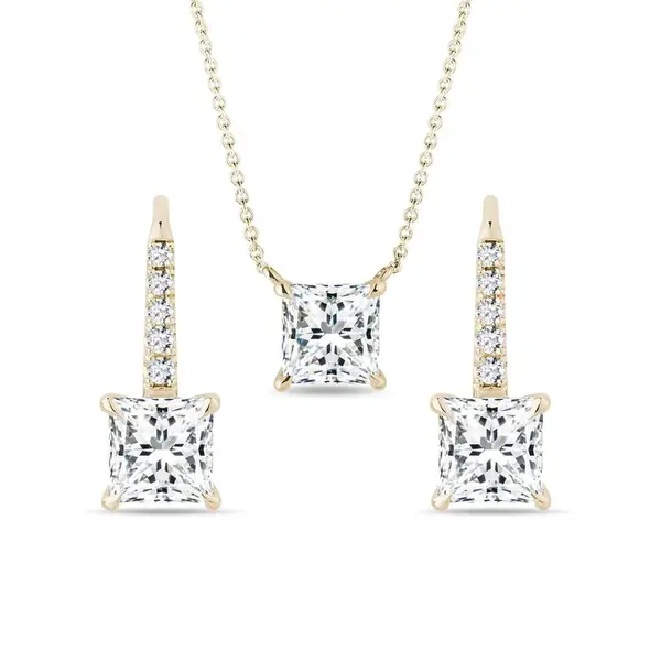 Sada šperkov s lab grown diamantmi v žltom zlate KLENOTA