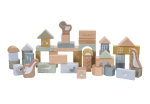 Little Dutch Kostky dřevěné v tubě Blue