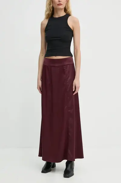 Sukně AERON vínová barva, maxi, áčková, SK236535