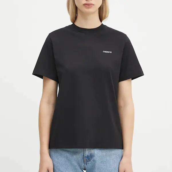 Bavlněné tričko Coperni Logo Boxy černá barva, COPJS03504