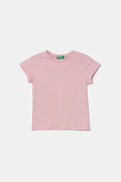 Dětské bavlněné tričko United Colors of Benetton růžová barva, 3I1XG106Y