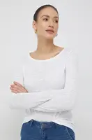 Tričko s dlouhým rukávem Sisley bílá barva