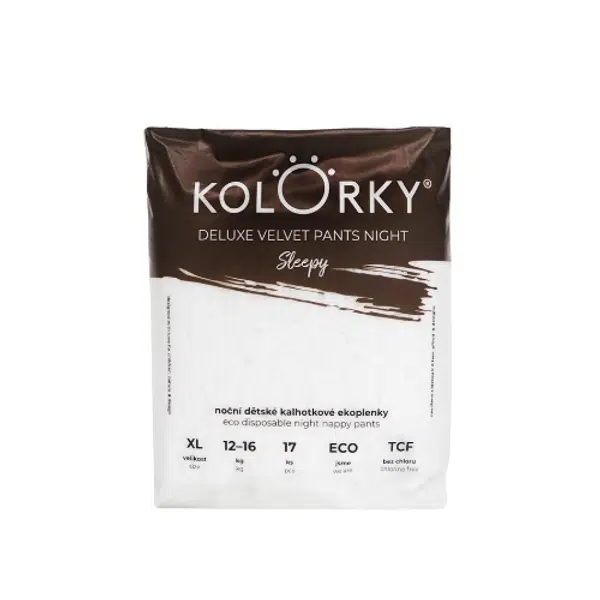 KOLORKY DELUXE VELVET PANTS Night Sleepy vel. XL 12-16 kg kalhotkové eko plenky 17 ks