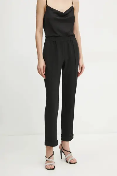 Kalhoty Marciano Guess MASHA dámské, černá barva, jednoduché, high waist, 5RGB21 6302A