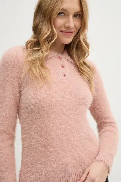 Svetr Sisley dámský, růžová barva, 19VBM300B