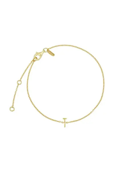 Pozlacený stříbrný náramek Design Letters