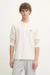 Bavlněné tričko s dlouhým rukávem Abercrombie & Fitch béžová barva, KI124-4534
