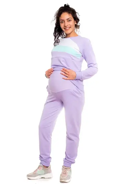 bemaamaa Těhotenské tepláky - lila, vel. M