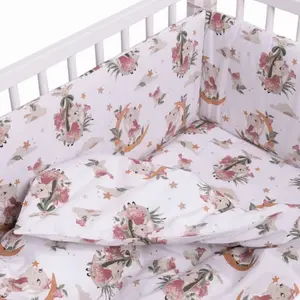 Baby Nellys Mantinel s povlečením, bavlna, 3 D sada, Bunny Star, , bílá, 135x100cm