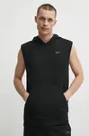 Mikina Reebok Strength pánská, černá barva, s kapucí, hladká, 100075597