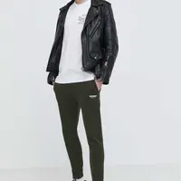 Tepláky Superdry zelená barva, hladké
