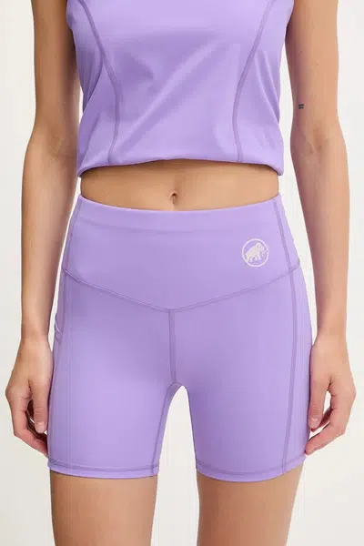 Sportovní šortky Mammut Massone dámské, zelená barva, high waist