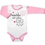 Baby Nellys Body dl. rukáv s vtipným textem, Trenérka celé rodiny, vel. 86