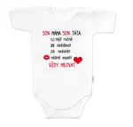 Baby Nellys Body krátký rukáv Vždy milovat,  bílé vel.  86