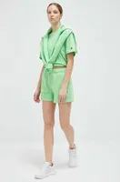 Kraťasy Champion dámské, zelená barva, hladké, high waist