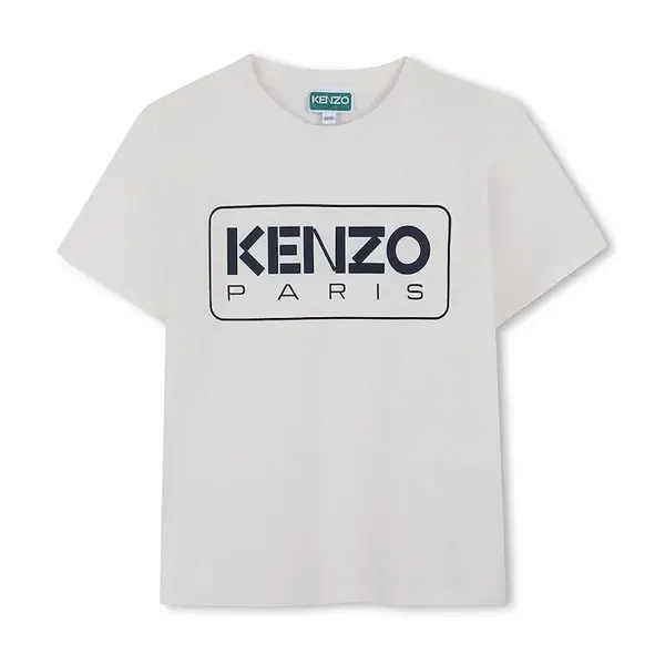 Dětské bavlněné tričko Kenzo Kids bílá barva, s potiskem, K61142