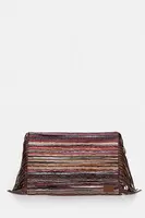Psaníčko Missoni Clutch Fringes hnědá barva, MI10064F