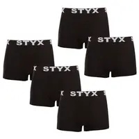 Styx 5PACK pánské boxerky sportovní guma černé (5G960) M
