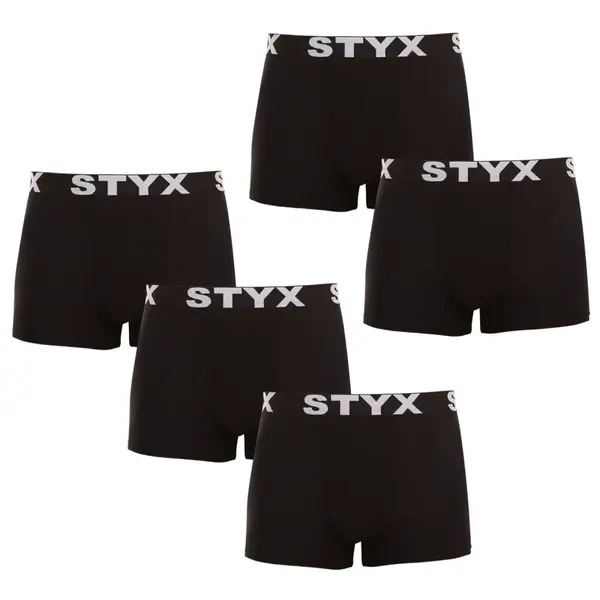 Styx 5PACK pánské boxerky sportovní guma černé (5G960) M