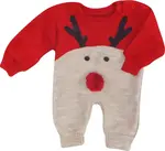 Z&Z Dětský pletený Vánoční overálek Baby Sob, červený vel.  86