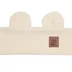Baby Nellys Čelenka Teddy s oušky pro děti Hand Made - krémová 6-12m