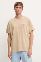 Bavlněné tričko Levi's béžová barva, s potiskem, 87373