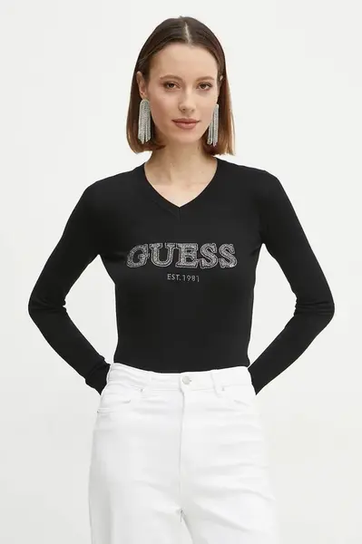 Svetr Guess HOLLY dámský, černá barva, lehký, W5RR38 Z2NQ2